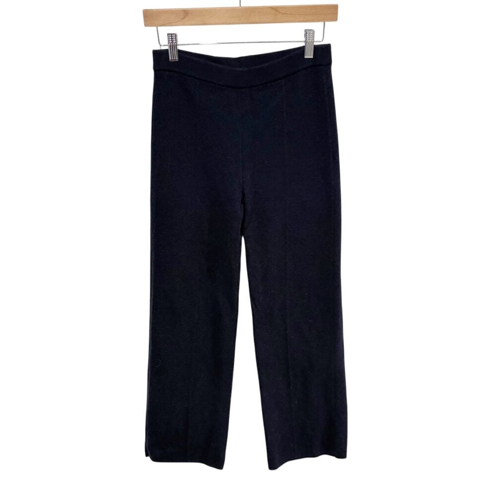 Sezane Matthew Trousers Navy Blue Women's Medium Pull On Wool Knit